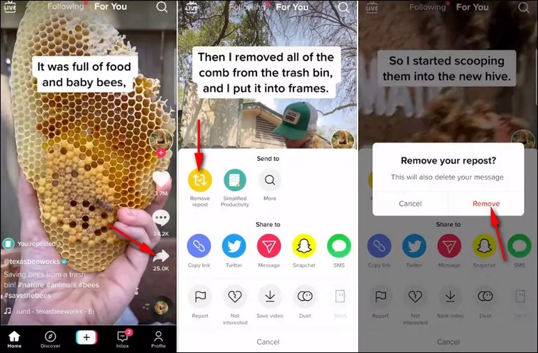 How to Delete Reposts on TikTok via the App