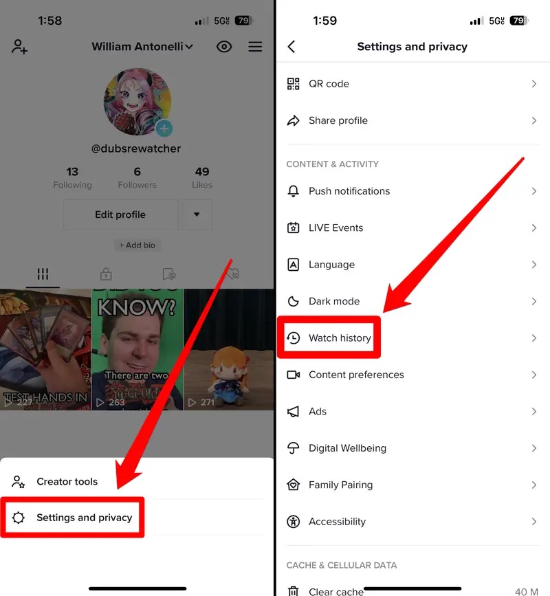How to View Video Watch History on TikTok